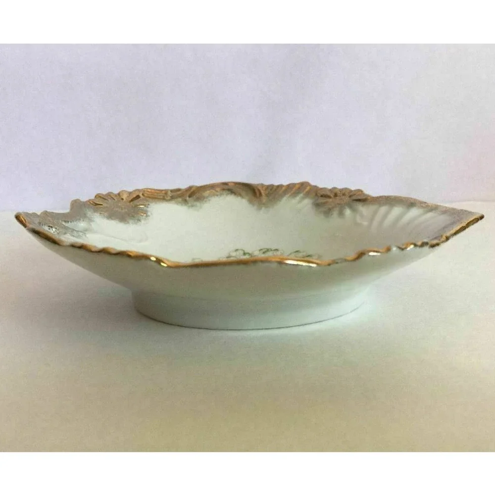 VTG Happy Anniversary Gold Painted Scalloped Porcelain Plate George Good Japan